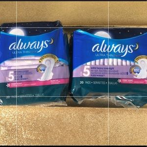 - - - TWO ALWAYS ULTRA THIN FRESH PADS.